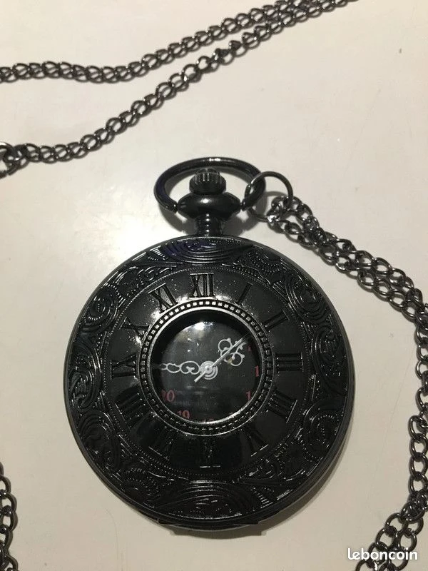Montre à gousset noire